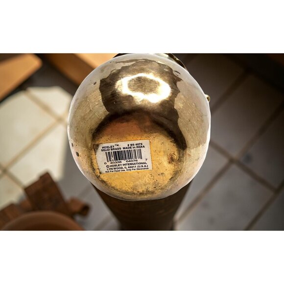 Vintage Hosley International solid hammered brass planter with rope detail, appr - Picture 9 of 13